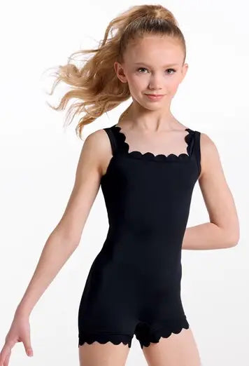 Child Scallop Trim Biketard