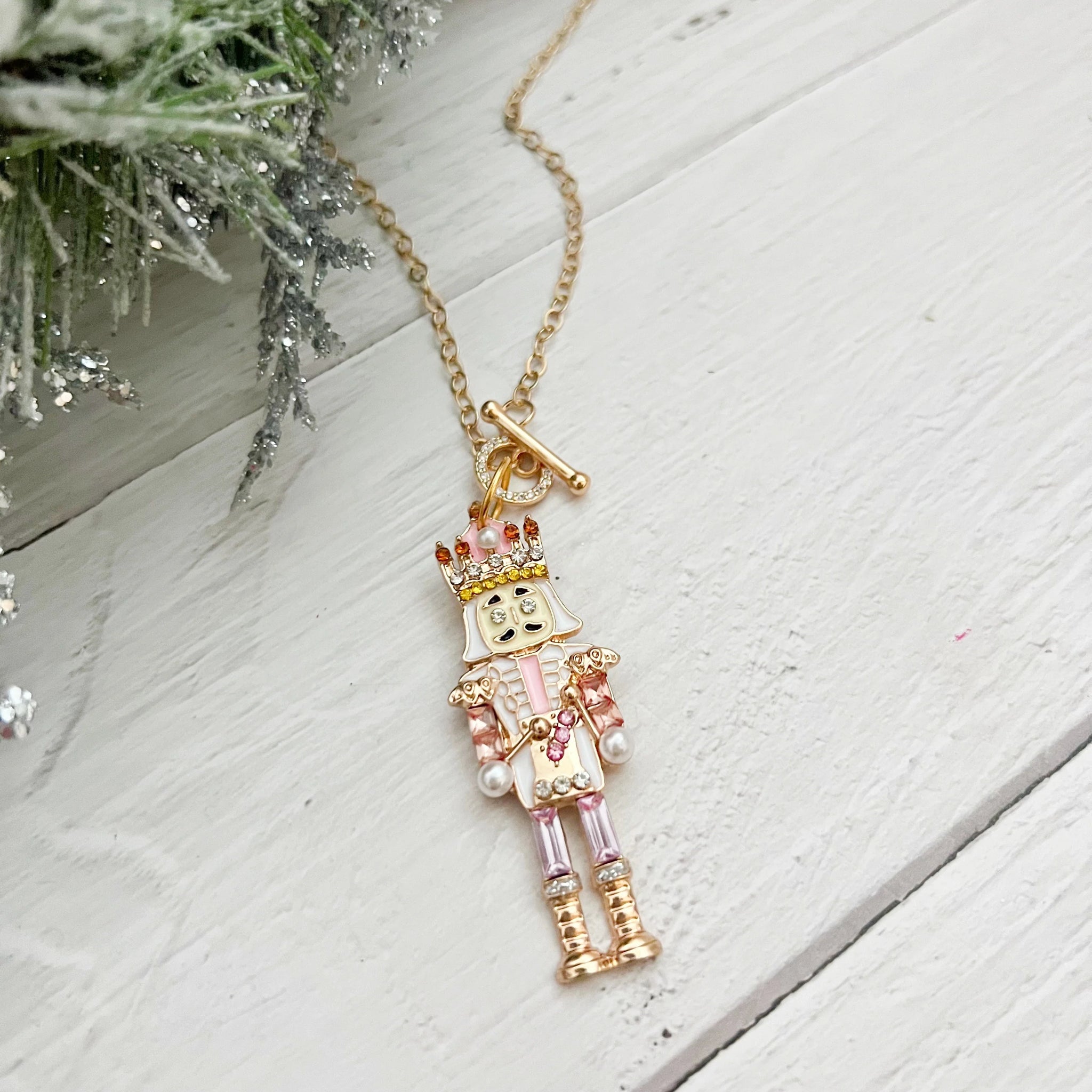 Pink Nutcracker Gemstone Necklace