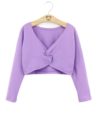 Girls’ Twist-Front Ballet Warm-Up Top