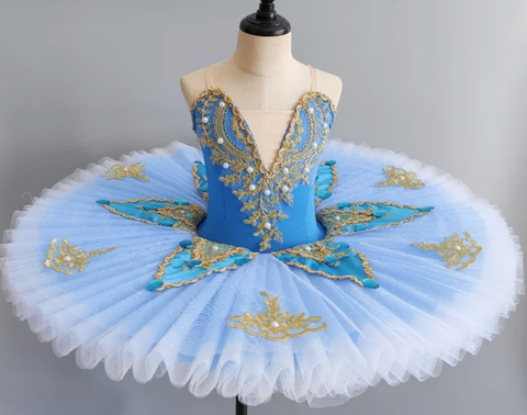 Blue tutu with pearl accents