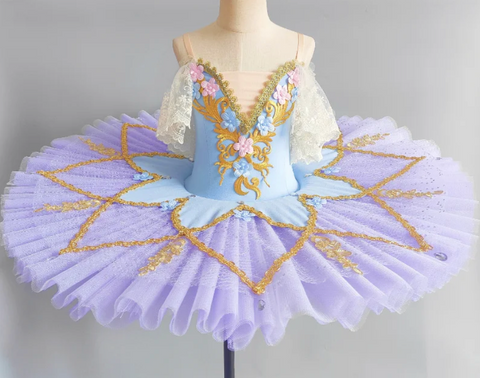 Blue and Lavender Tutu with Flowers