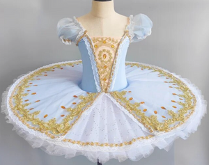 Light Blue tutu with gold accents
