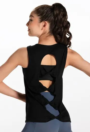 Child Twisted Bow Back Tank Top
