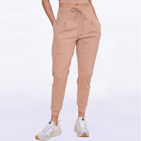 Solid Pleated Front Joggers